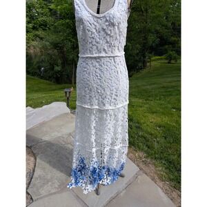 ELIE TAHARI ombre lace Maxi Dress Gown beach bridal resort elevated boho size 8